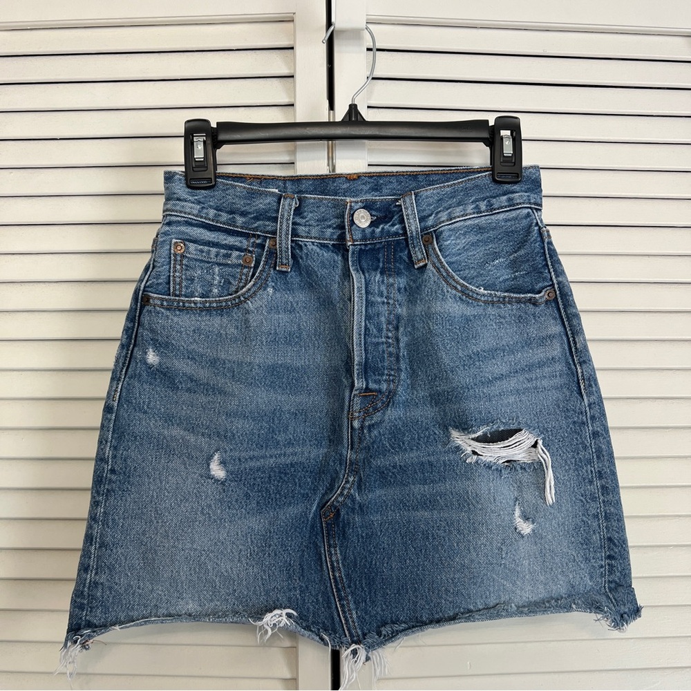 Levi's Distressed Denim Mini Skirt